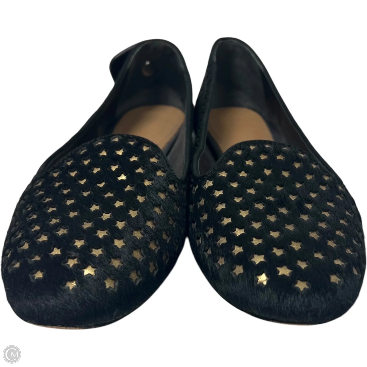 Shoes Designer By Tory Burch In Black & Gold, Size: 9