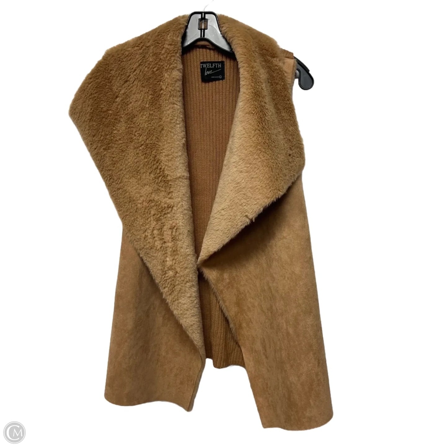 Vest Faux Fur & Sherpa By Twelfth Love In Tan, Size: L