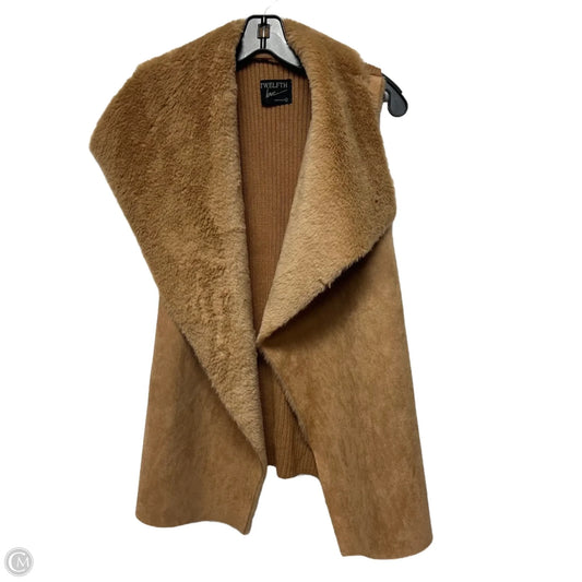 Vest Faux Fur & Sherpa By Twelfth Love In Tan, Size: L