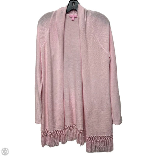 Sweater Cardigan Designer By Lilly Pulitzer In Pink, Size: L