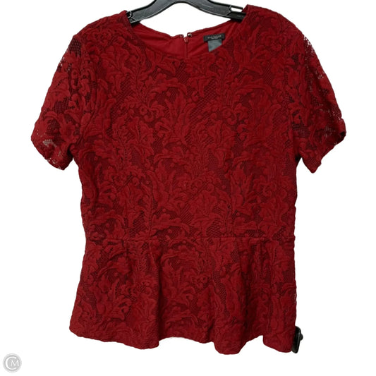 Top Short Sleeve By Ann Taylor In Red, Size: M