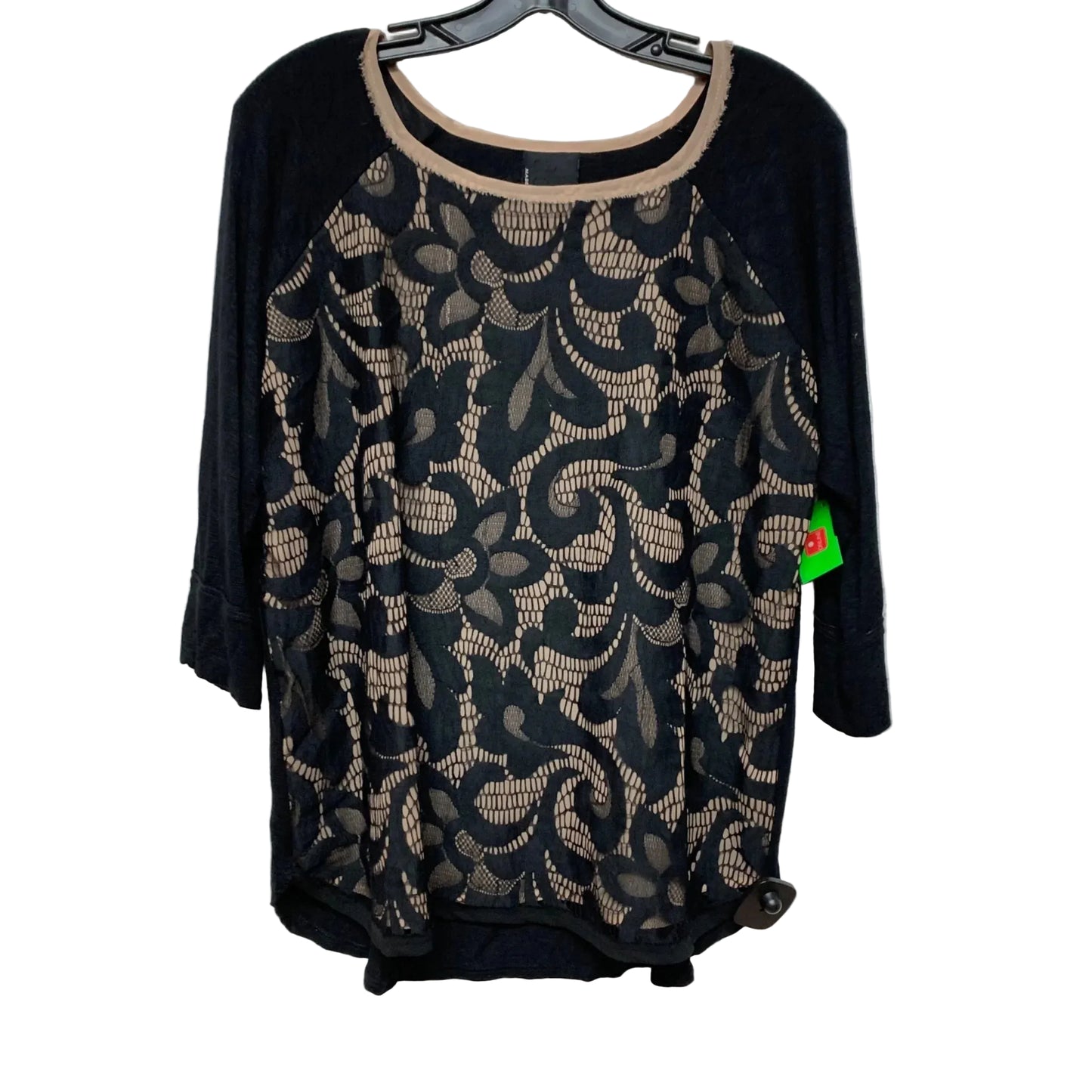 Top Long Sleeve By Dolan Left Coast In Black & Brown, Size: L