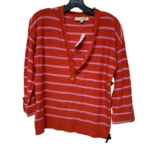 Cardigan By Loft In Orange & Pink, Size: S