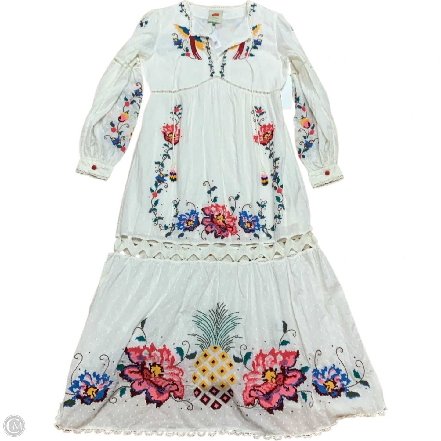 Dress Designer By Farm Rio In White, Size: S