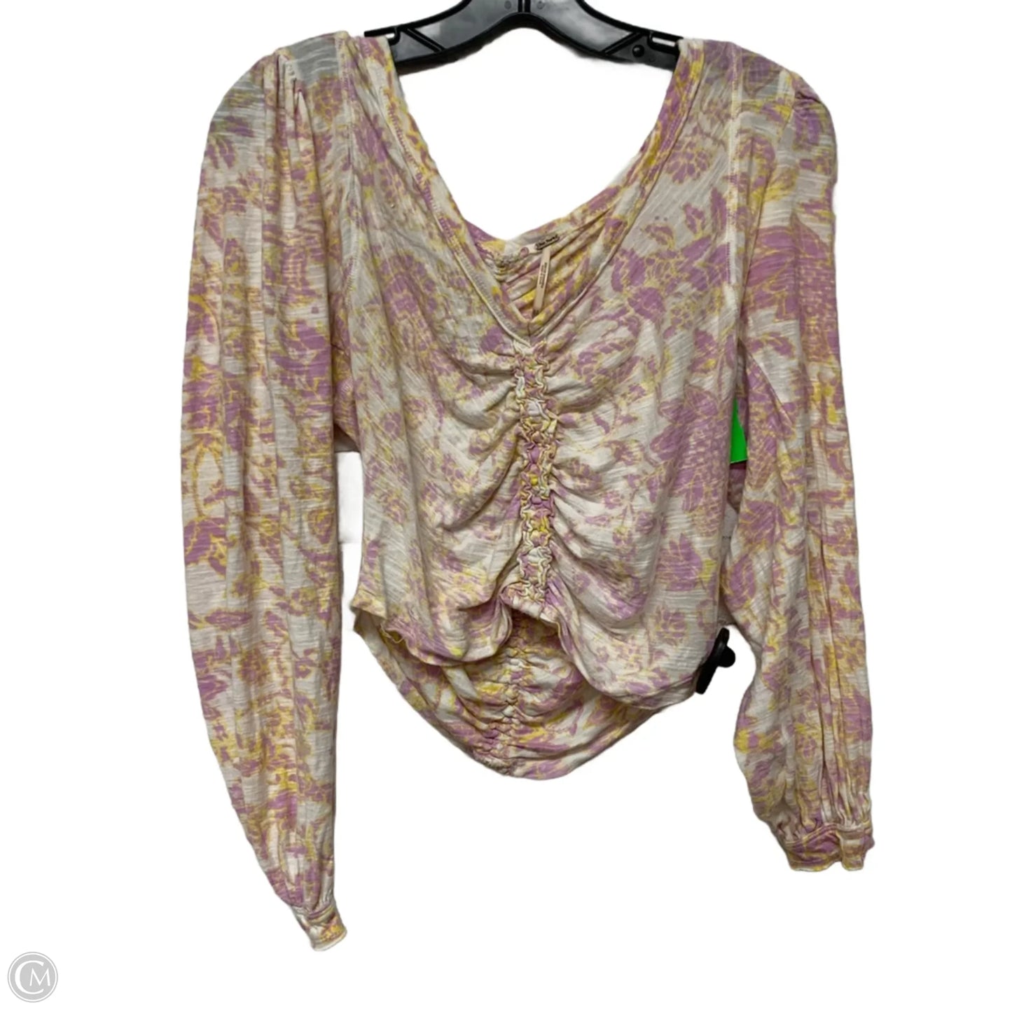 Top Long Sleeve By Free People In Cream & Pink, Size: Xs