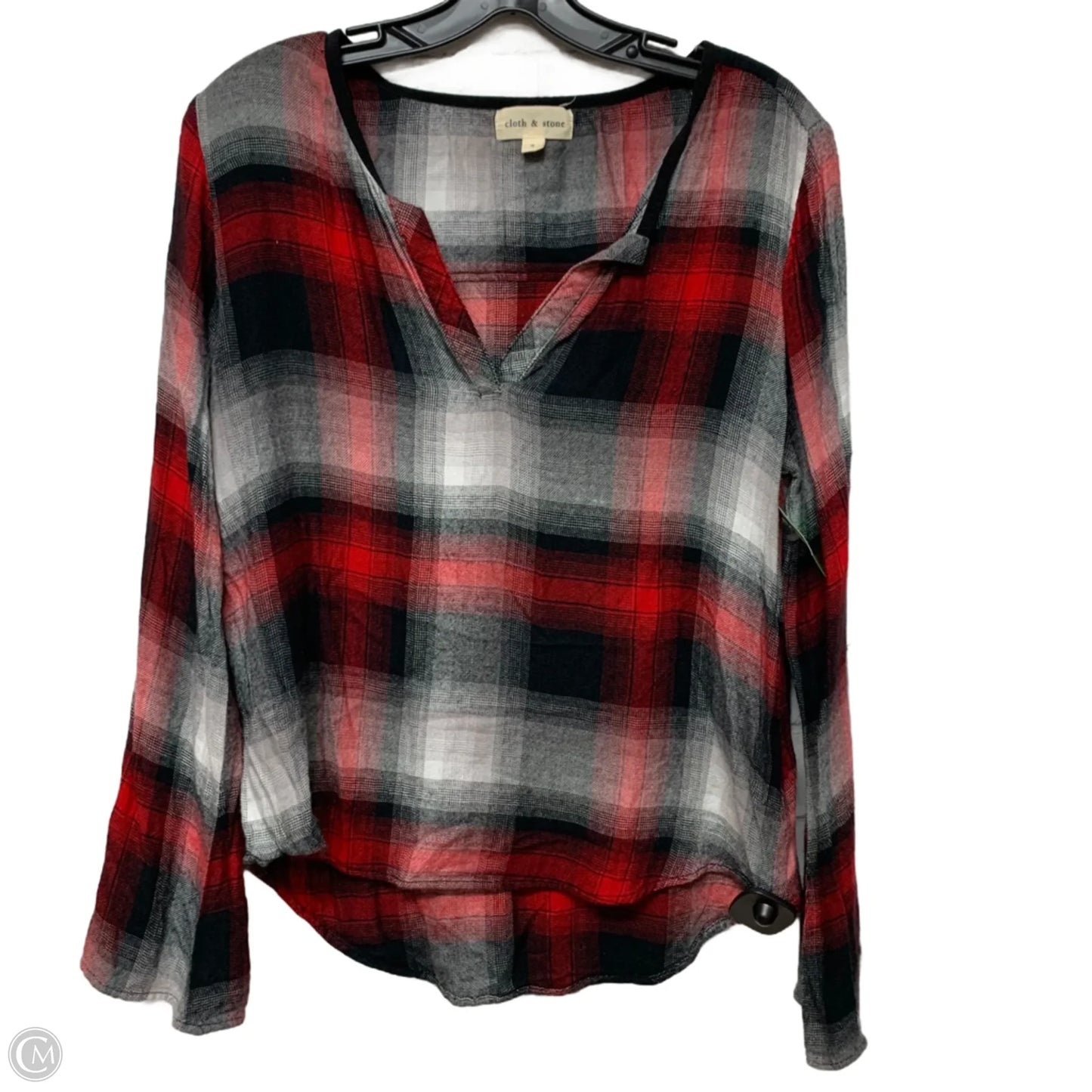 Top Long Sleeve By Cloth & Stone In Black & Red, Size: S