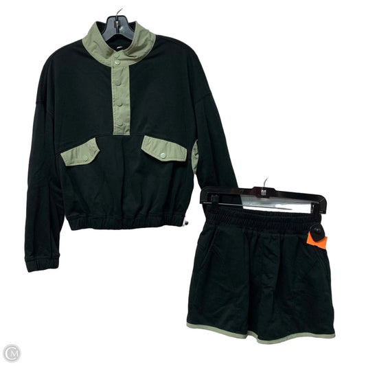 Lounge Set Shorts In Black & Green, Size: S