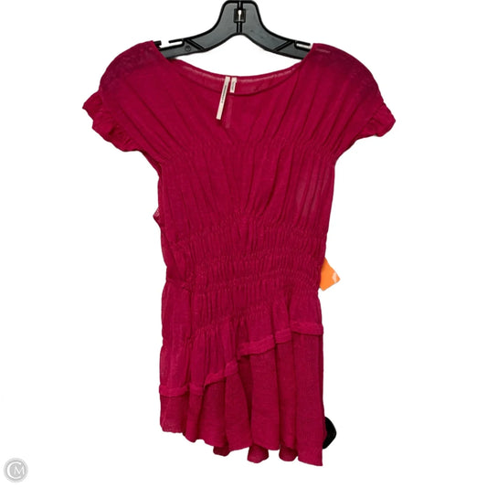 Top Short Sleeve By Anthropologie In Pink, Size: S