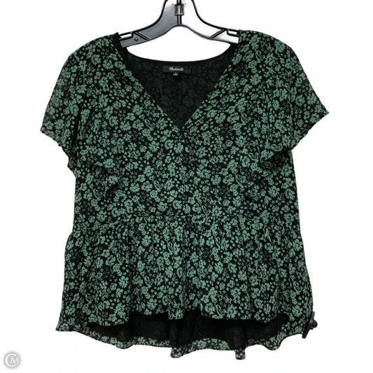Top Short Sleeve By Madewell In Black & Green, Size: S