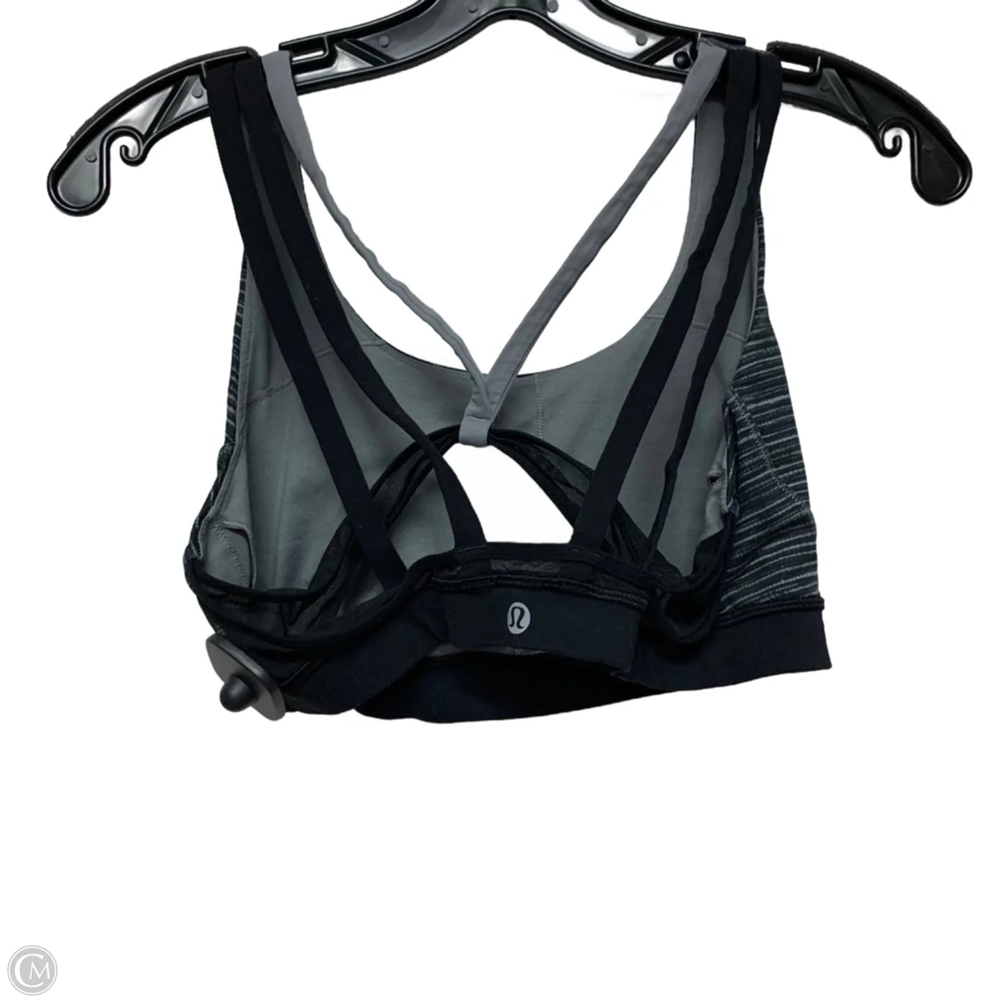 Athletic Bra By Lululemon In Black & Grey, Size: S