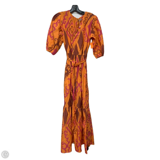 Dress Casual Maxi By Maude Vivante In Orange & Pink, Size: M