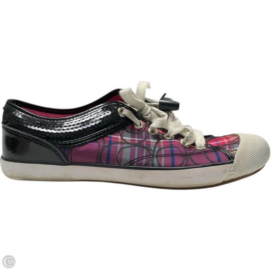 Shoes Designer By Coach In Black & Purple, Size: 8