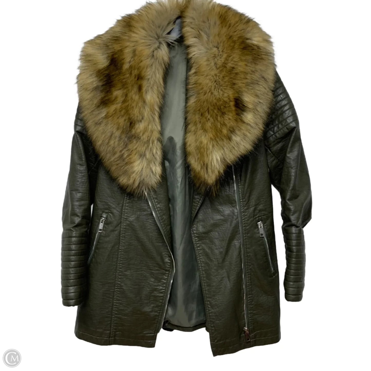 Jacket Moto By love token In Green, Size: M