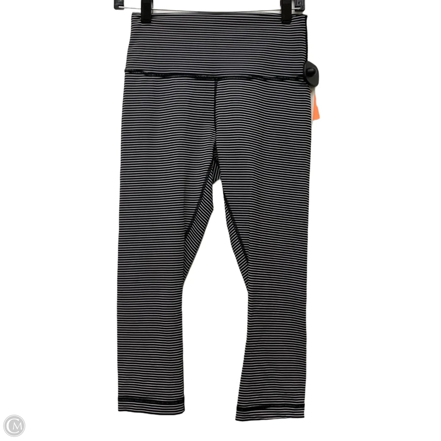 Athletic Capris By Lululemon In Black & White, Size: M