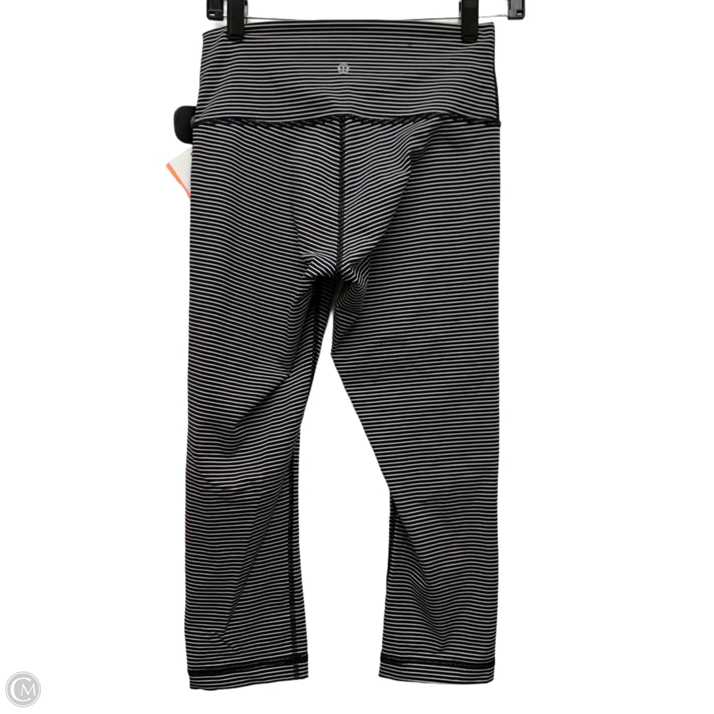 Athletic Capris By Lululemon In Black & White, Size: M