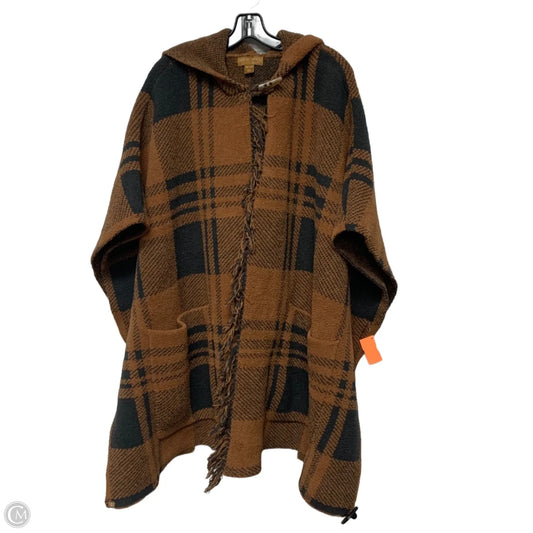 Poncho By Barefoot Dreams In Grey & Orange, Size: Osfm