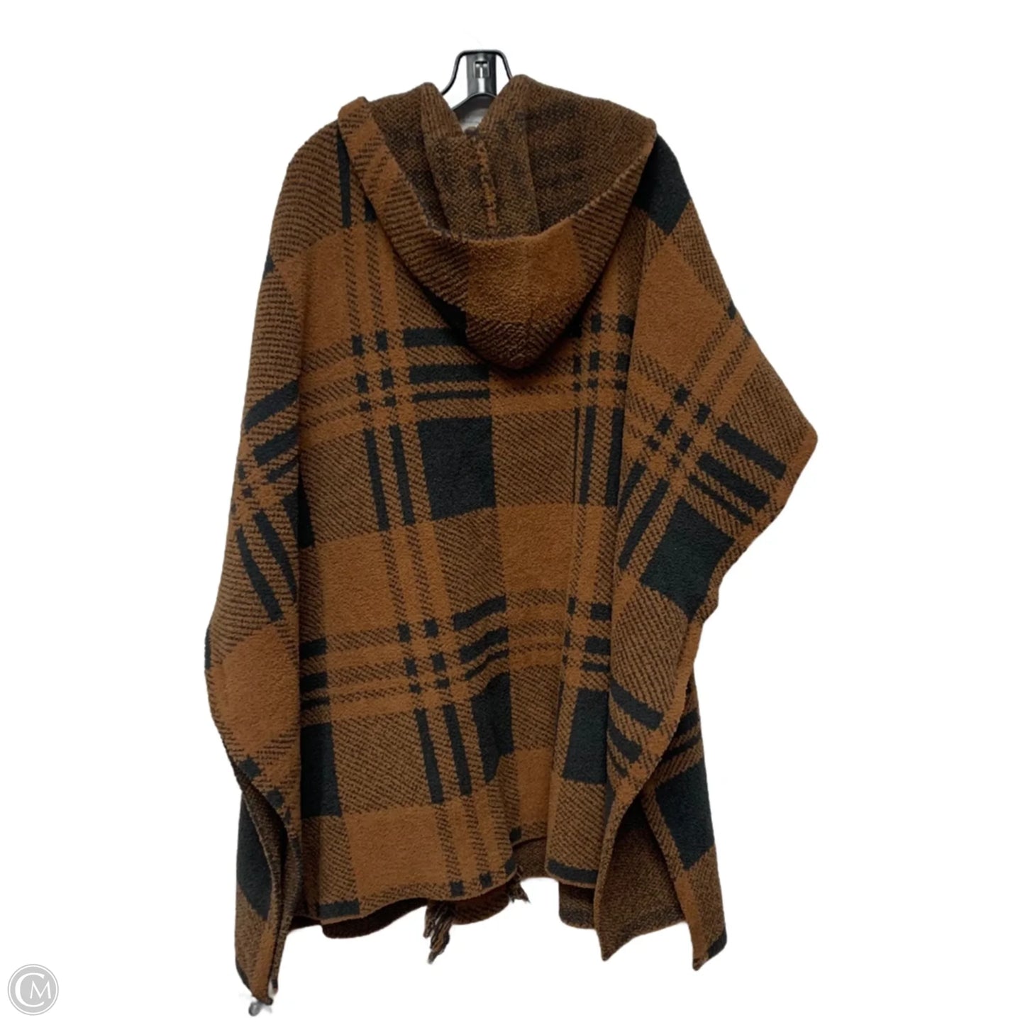 Poncho By Barefoot Dreams In Grey & Orange, Size: Osfm