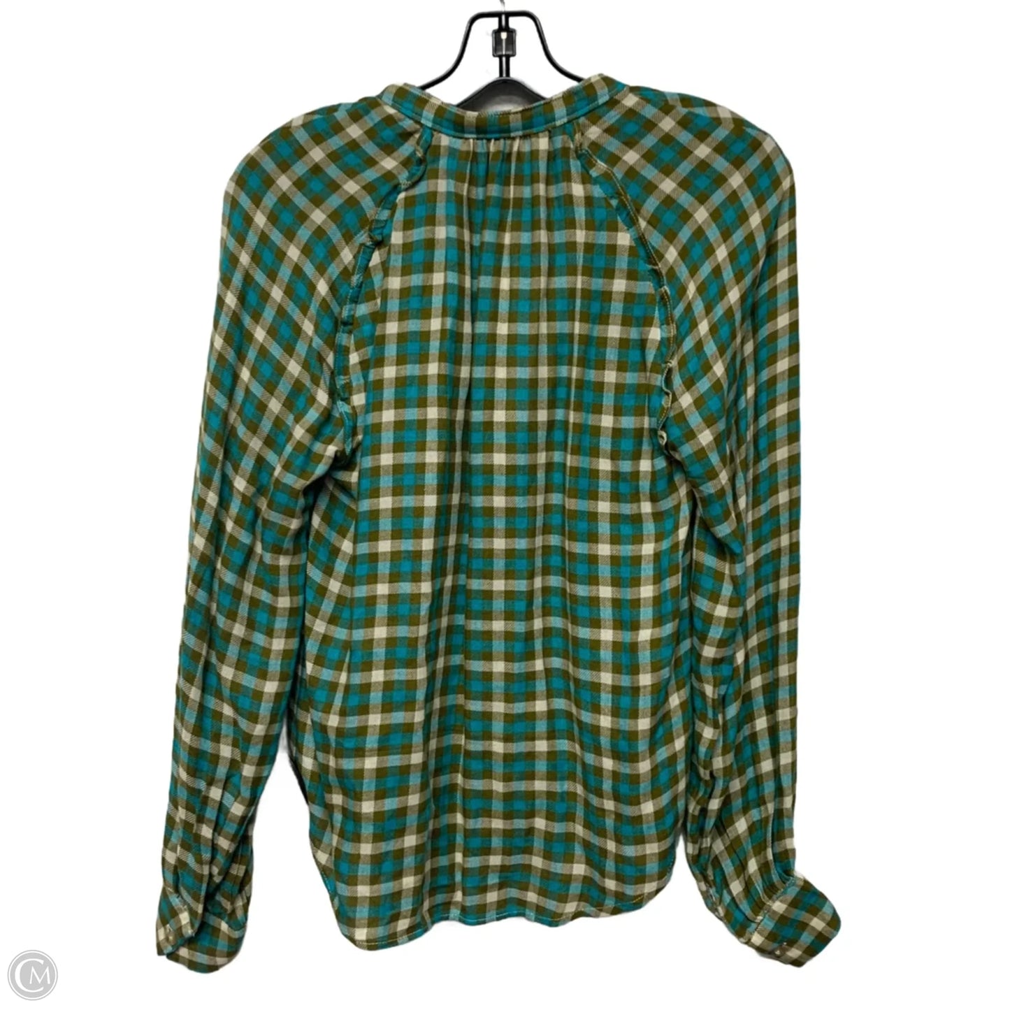 Top Long Sleeve By Pilcro In Blue & Green, Size: S