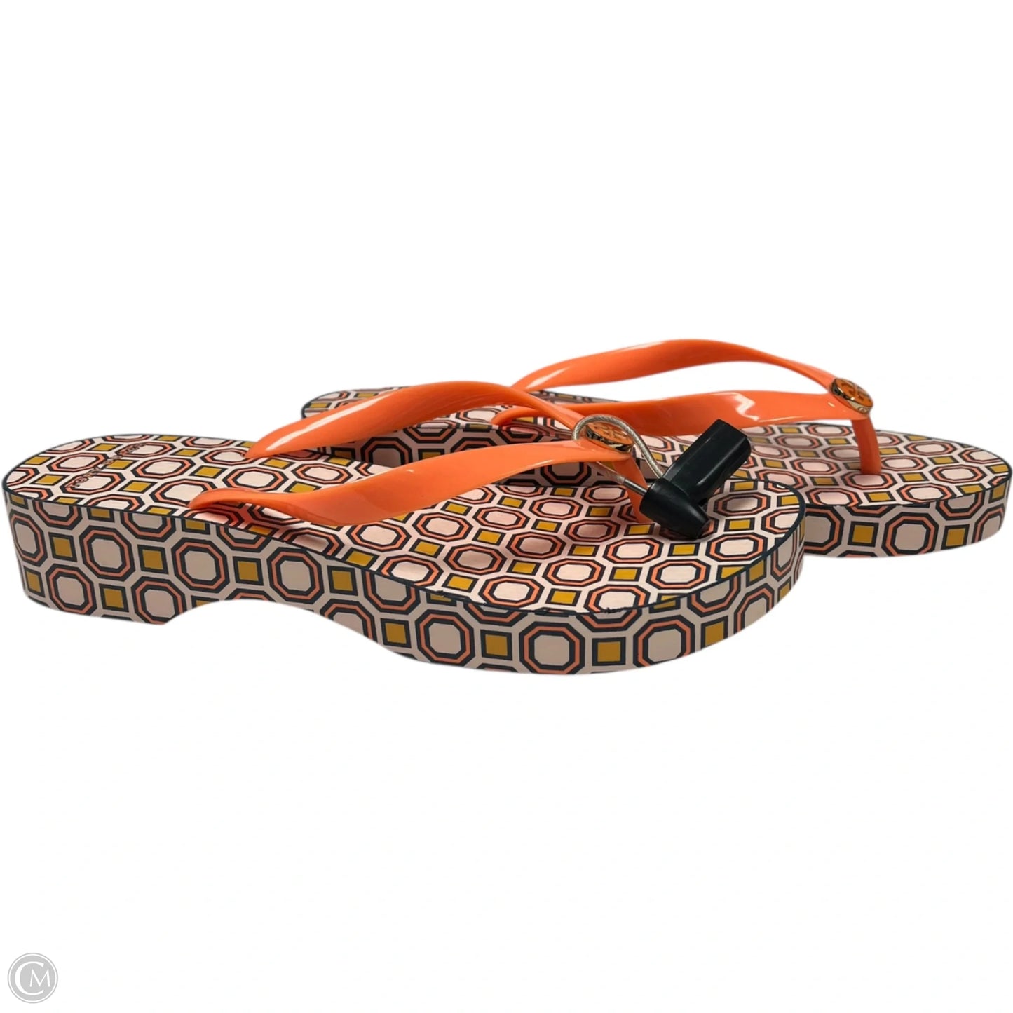 Sandals Designer By Tory Burch In Orange & Pink, Size: 9