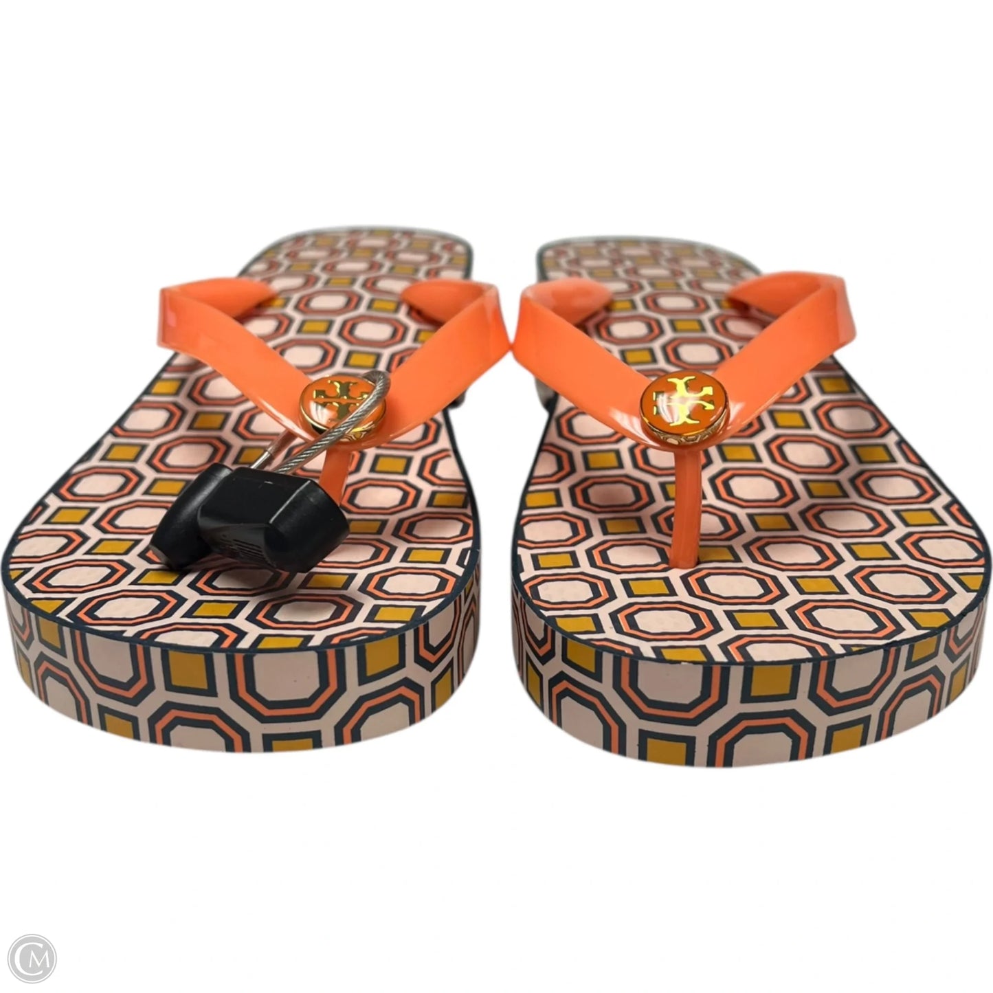 Sandals Designer By Tory Burch In Orange & Pink, Size: 9
