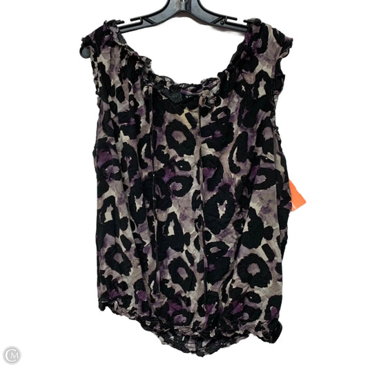 Top Sleeveless By Ana In Black & Purple, Size: 3x