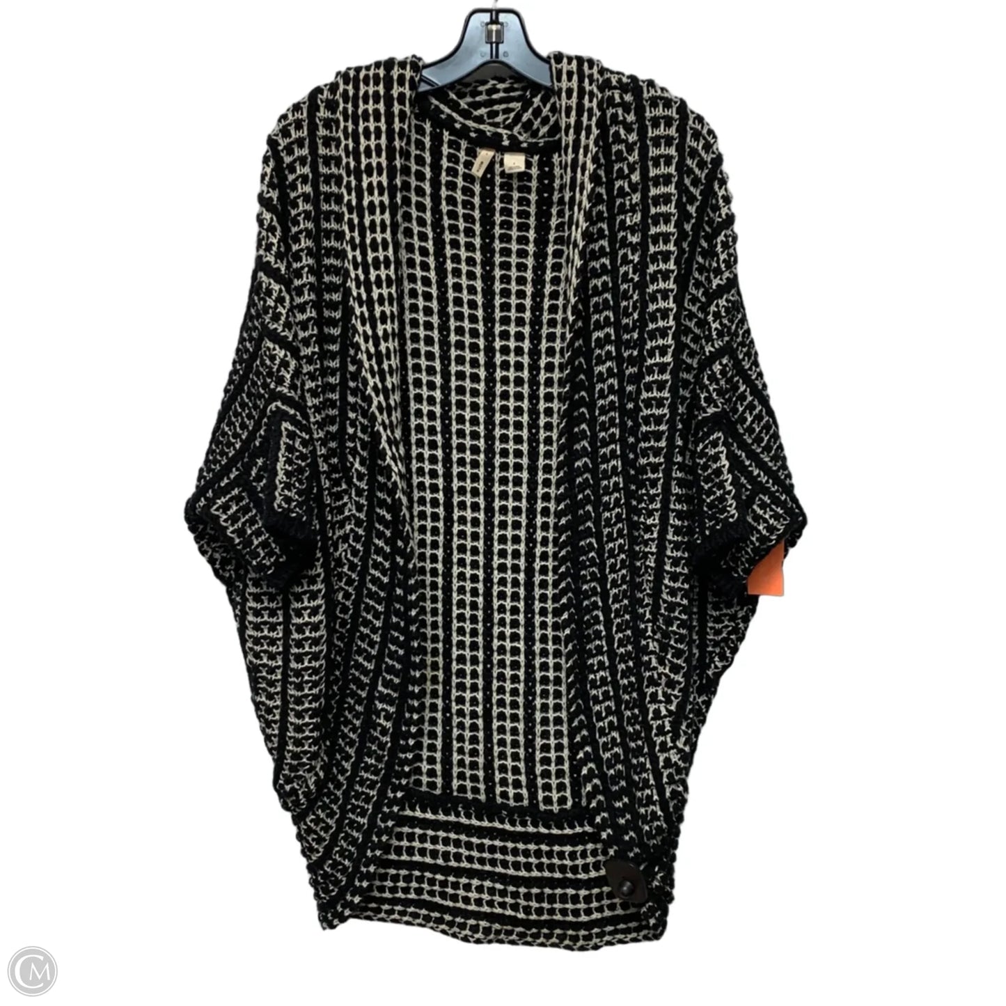 Sweater Cardigan By Moth In Black & Cream, Size: S
