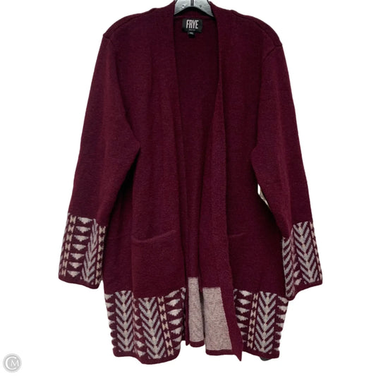 Sweater Cardigan Designer By Frye In Maroon, Size: Xxl