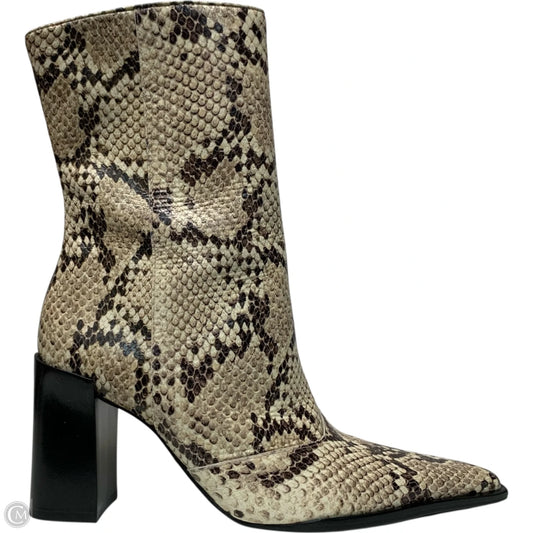 Boots Mid-calf Heels By Schutz In Snakeskin Print, Size: 7.5