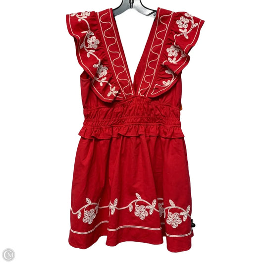 Dress Casual Short By Strut & Bolt In Red & White, Size: L