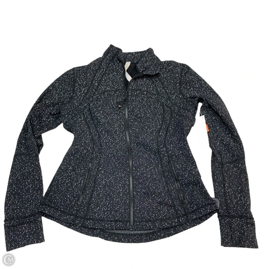Athletic Jacket By Lululemon In Black & White, Size: M