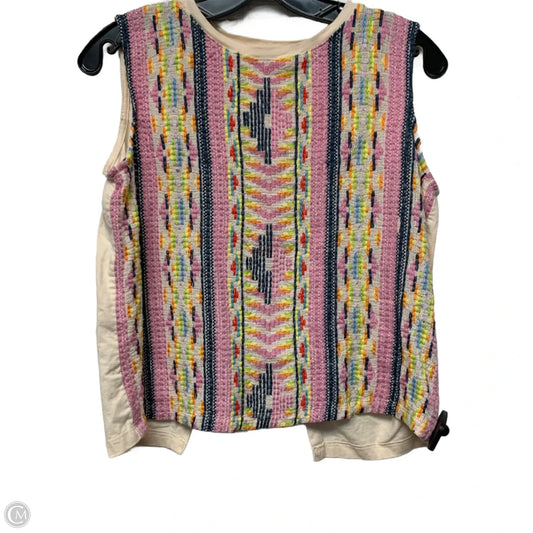 Top Sleeveless By Dolan Left Coast In Cream & Pink, Size: S