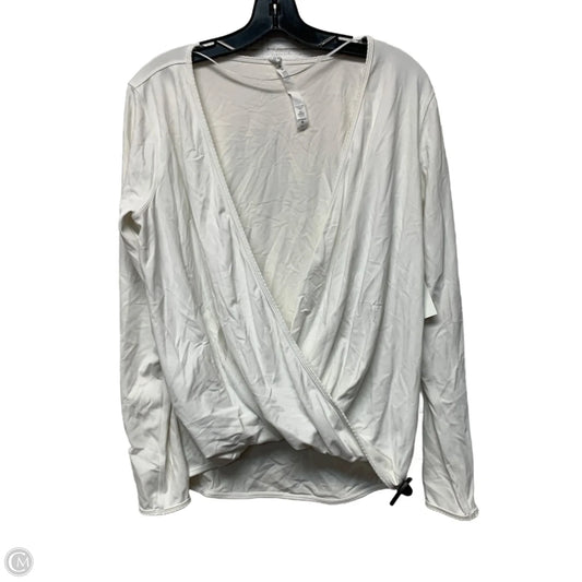 Athletic Top Long Sleeve Collar By Lululemon In White, Size: M