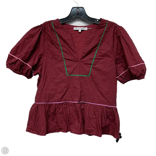 Top Short Sleeve By English Factory In Maroon, Size: S