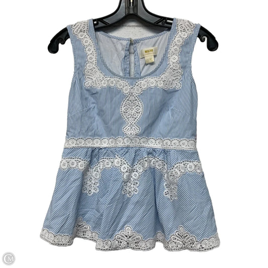 Top Sleeveless By Maeve In Blue & White, Size: Xsp