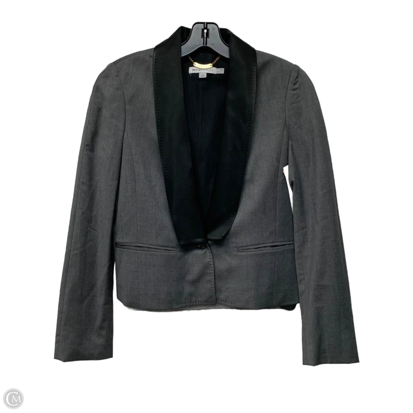 Blazer Designer By See By Chloe In Black & Grey, Size: M