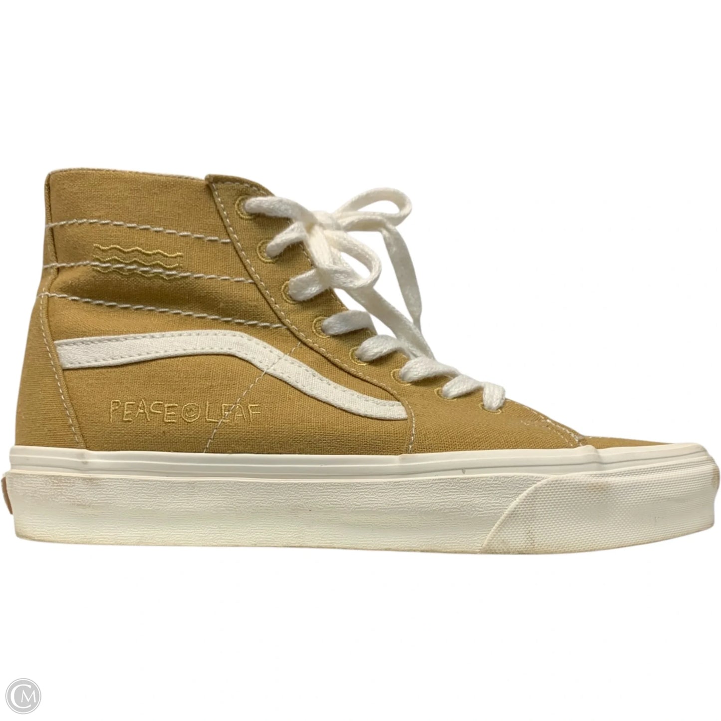 Shoes Sneakers By Vans In White & Yellow, Size: 8.5