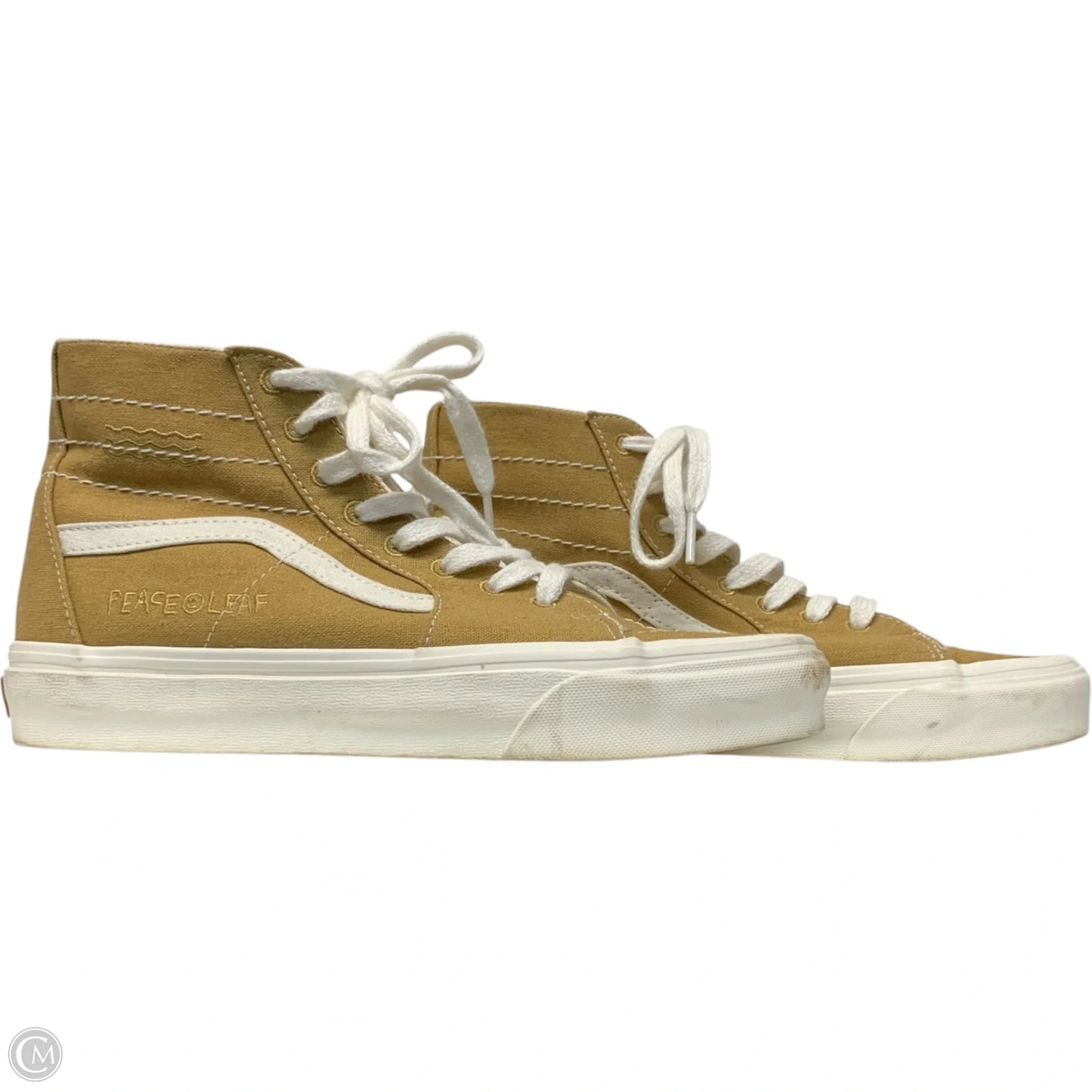 Shoes Sneakers By Vans In White & Yellow, Size: 8.5