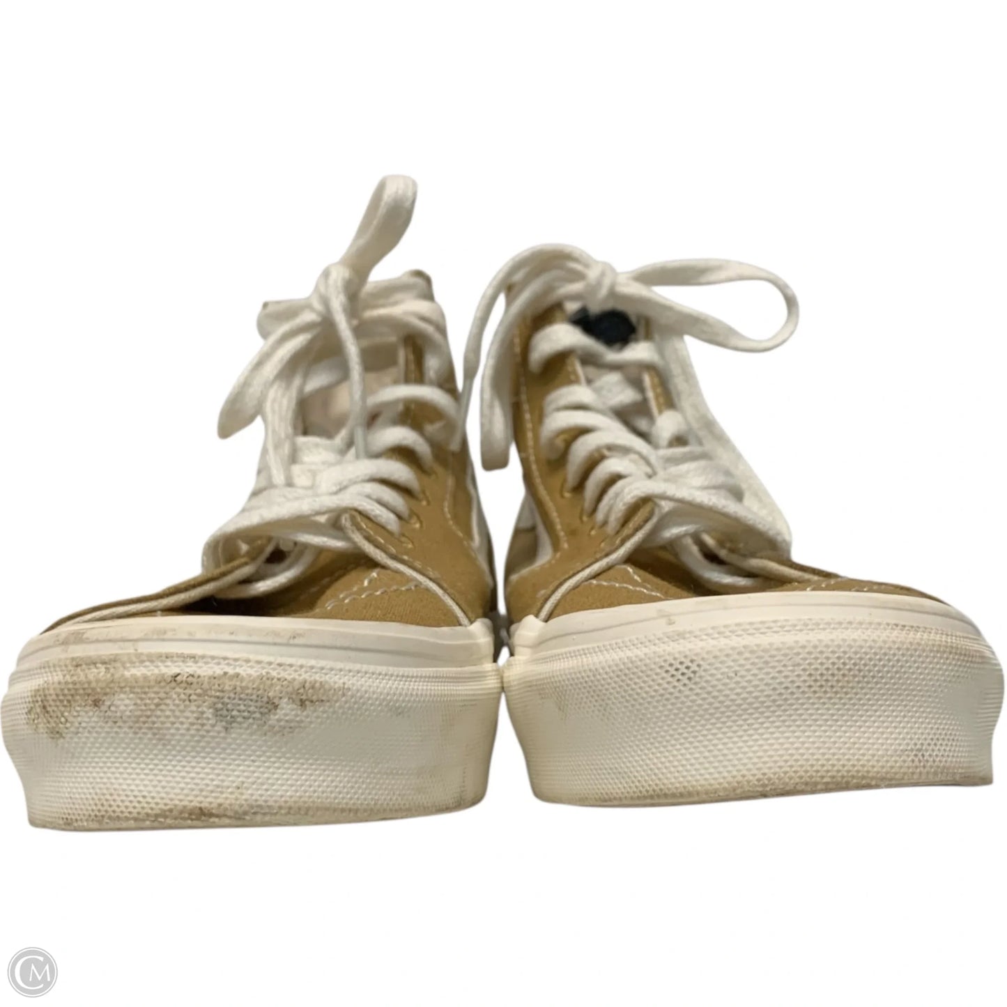 Shoes Sneakers By Vans In White & Yellow, Size: 8.5