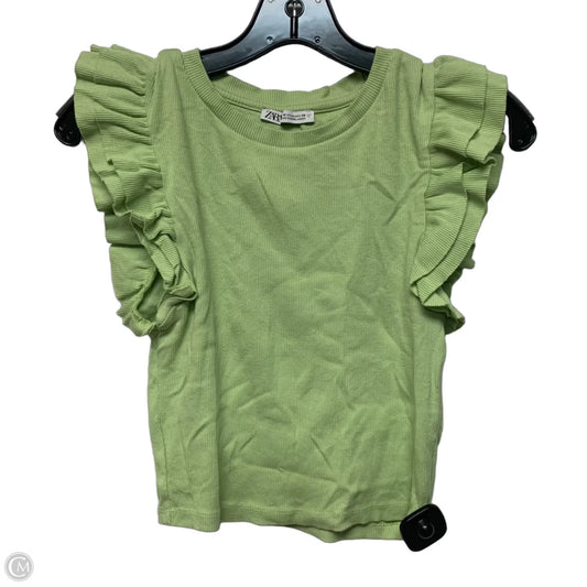 Top Short Sleeve By Zara In Green, Size: M