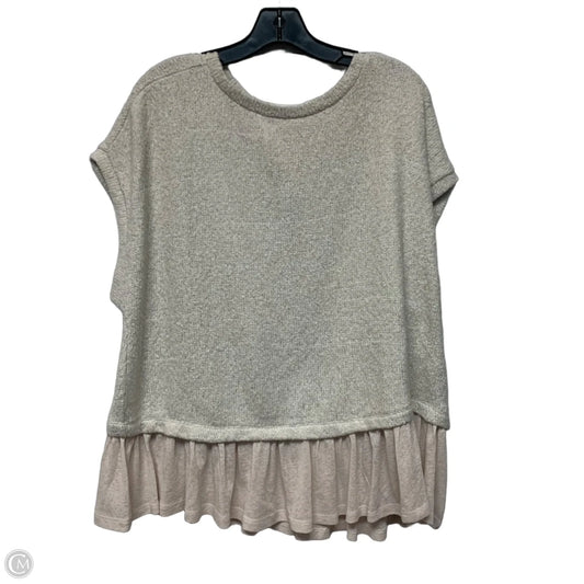 Top Short Sleeve By Anthropologie In Cream, Size: 1x