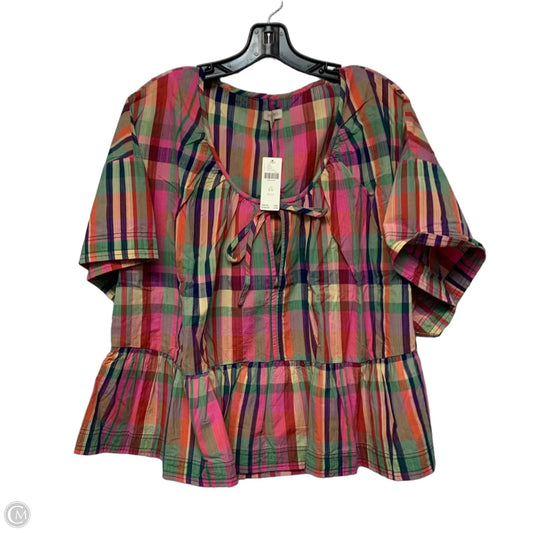 Top Short Sleeve By Pilcro In Pink, Size: 2x