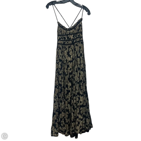 Dress Casual Maxi By Free People In Black & Gold, Size: L