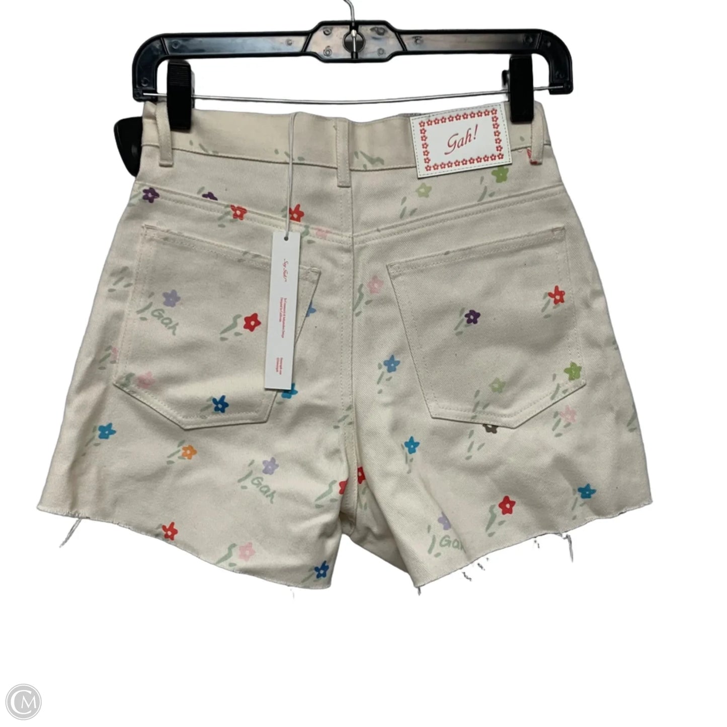 Shorts By Nuuly Says Gah In Cream Denim, Size: 2