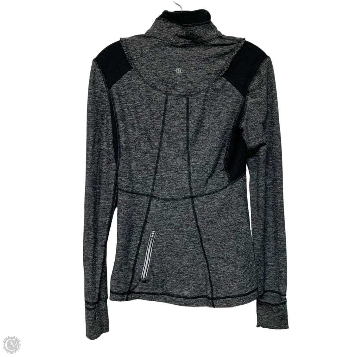 Athletic Jacket By Lululemon In Black & Grey, Size: S