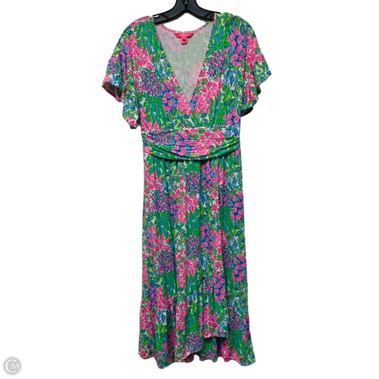 Dress Designer By Lilly Pulitzer In Green & Pink, Size: M