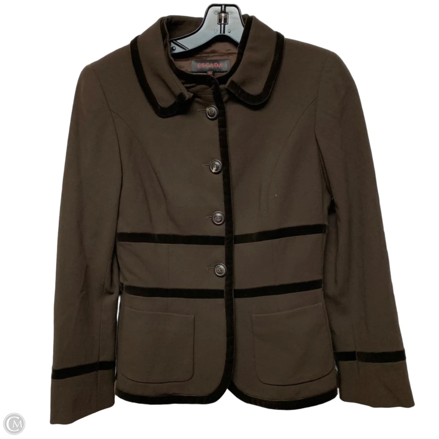 Blazer Designer By Escada In Brown, Size: Xs