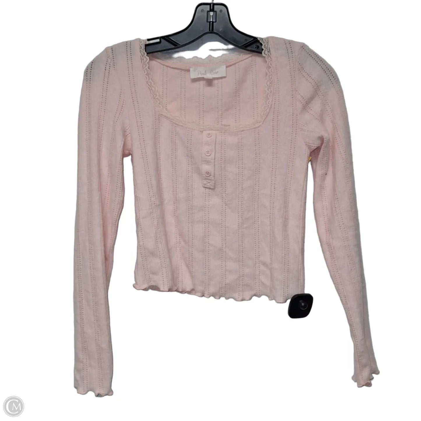Top Long Sleeve By Pink Rose In Pink, Size: Xs