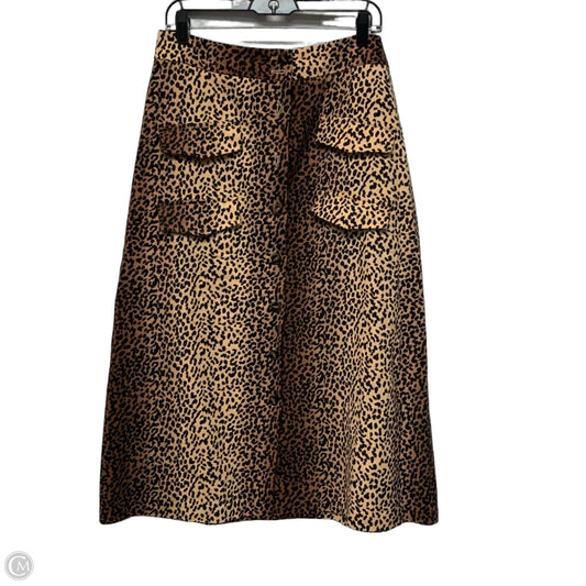 Skirt Midi By Anthropologie In Animal Print, Size: L