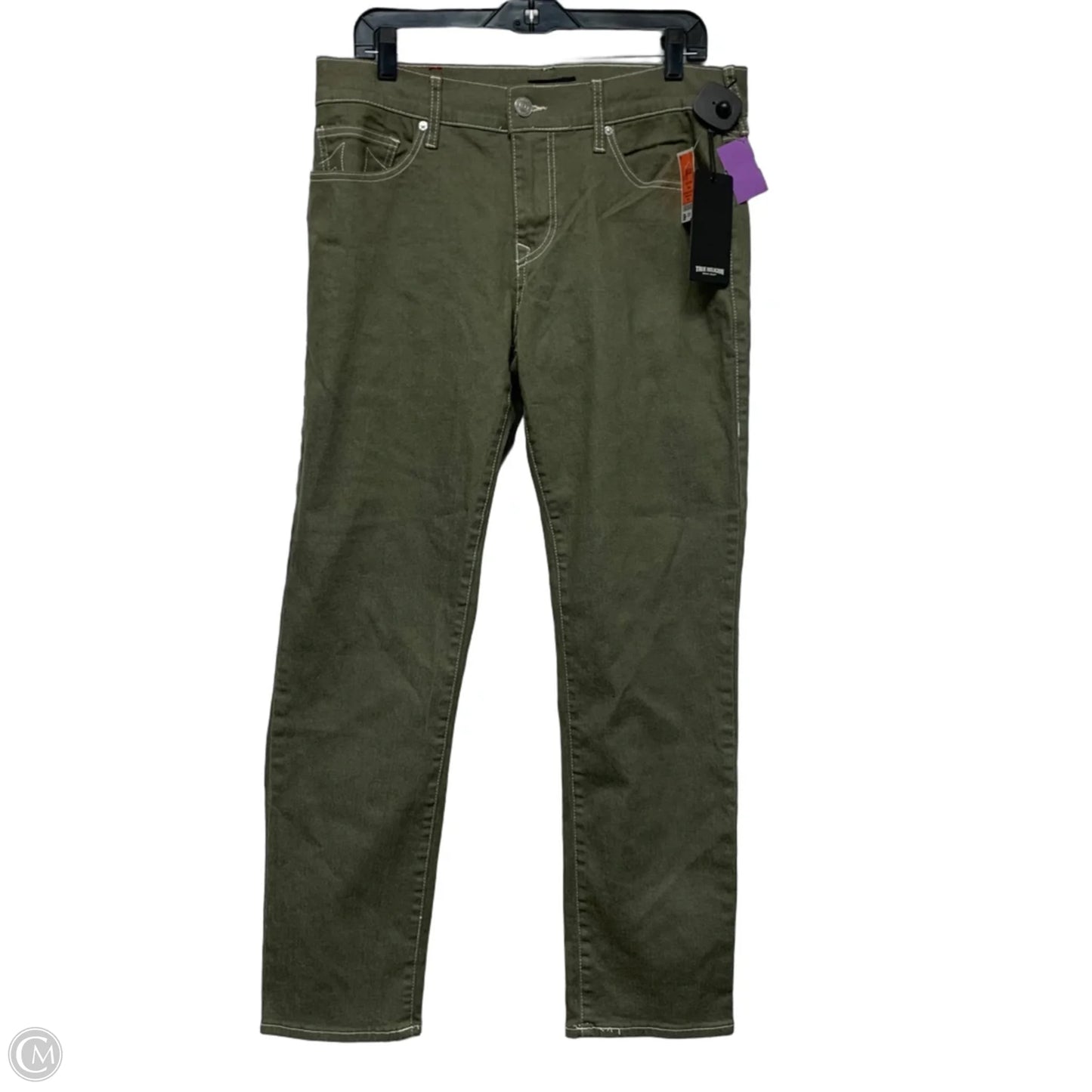 Jeans Straight By True Religion In Green, Size: 14