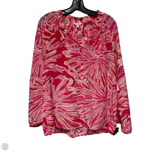 Top Long Sleeve Designer By Lilly Pulitzer In Pink, Size: M